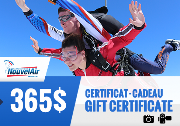 Saut tandem + photos & vidéo / Valide du lundi au vendredi