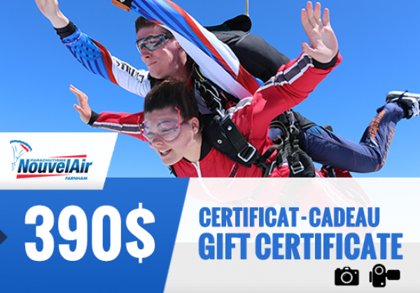 Saut tandem + photos & vidéo / Valide tous les jours